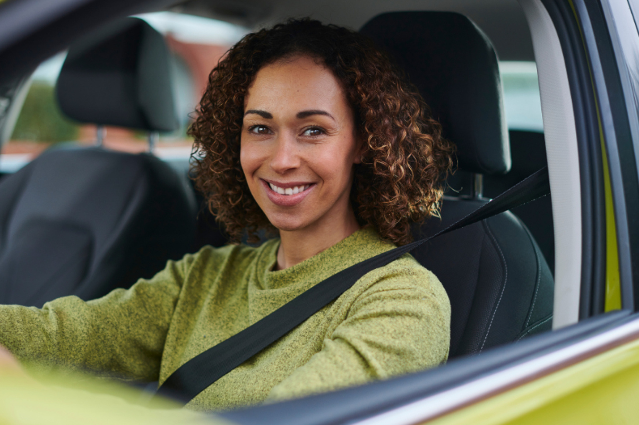 a person driving a car