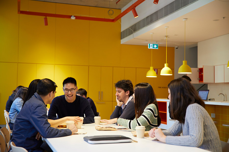 Students sharing a meal