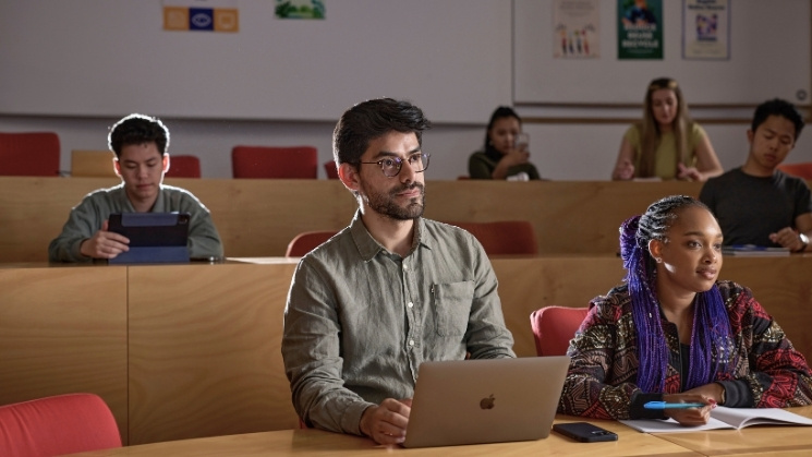 International students in lecture theatre on campus