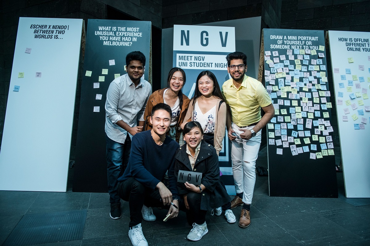 Students outside NGV