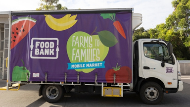 FoodBank Farms to families mobile market truck