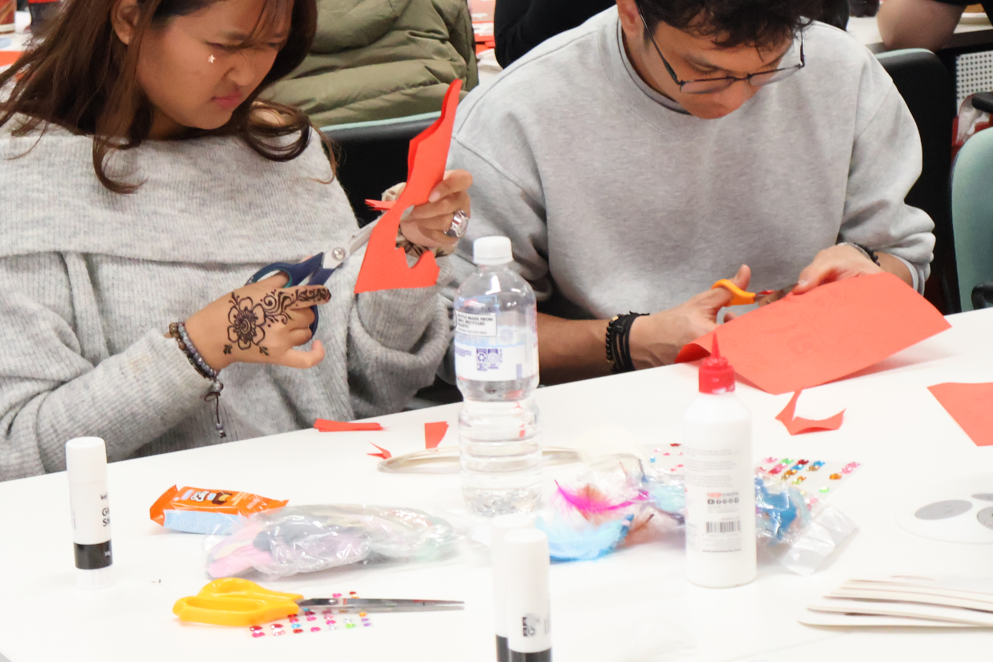 students doing craft