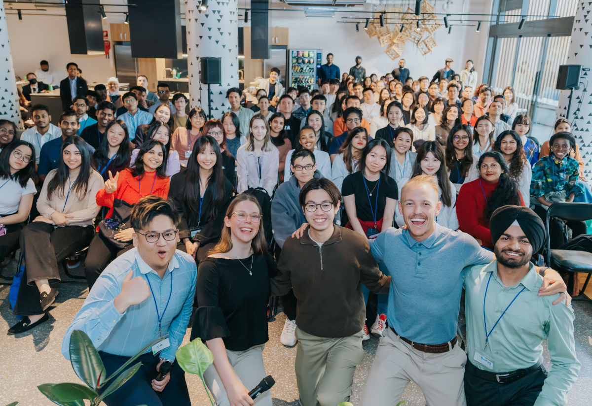 Photograph of a large, diverse group of people