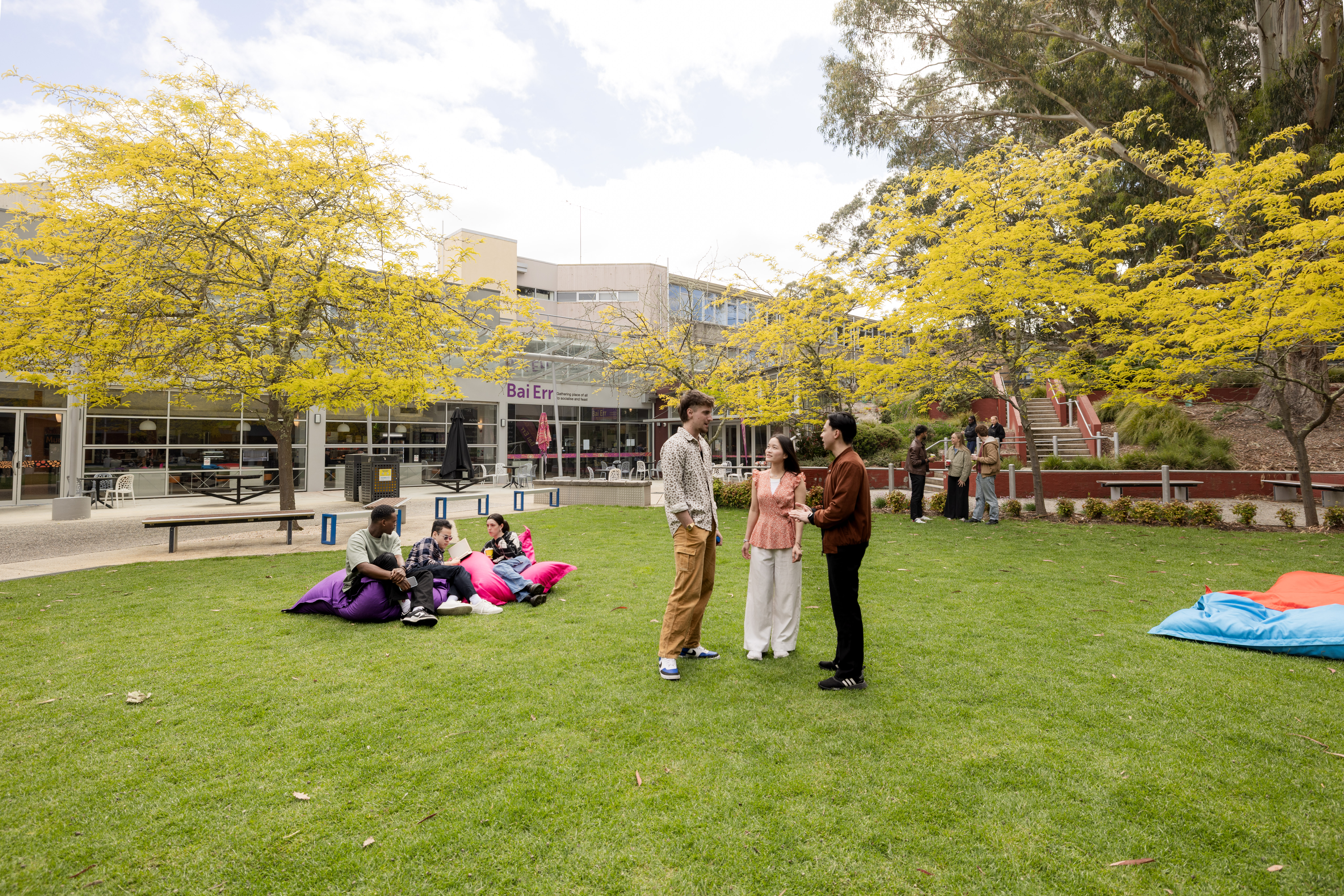 Federation University Australia campus with students