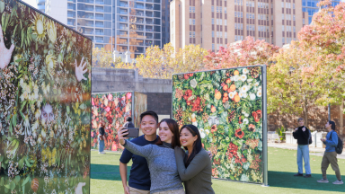 Students posing for a selfie