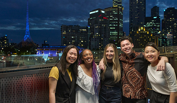 Students in front of the Art Centre