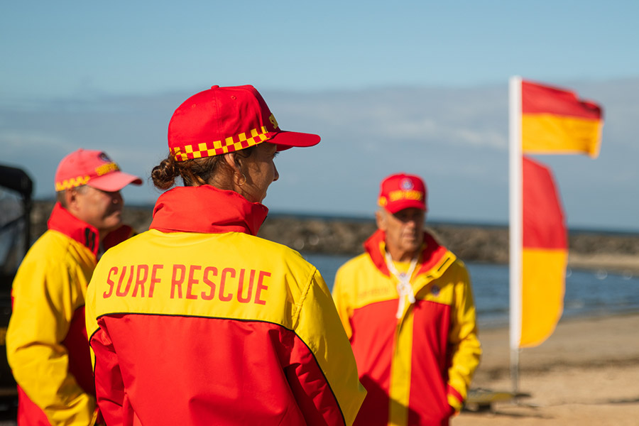 Lifeguard patrolling a beach