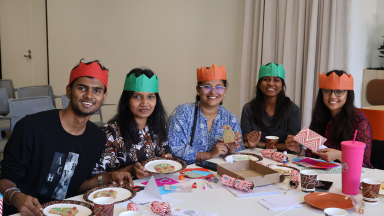 Students with craft crowns