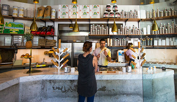 Staff in an icecream store