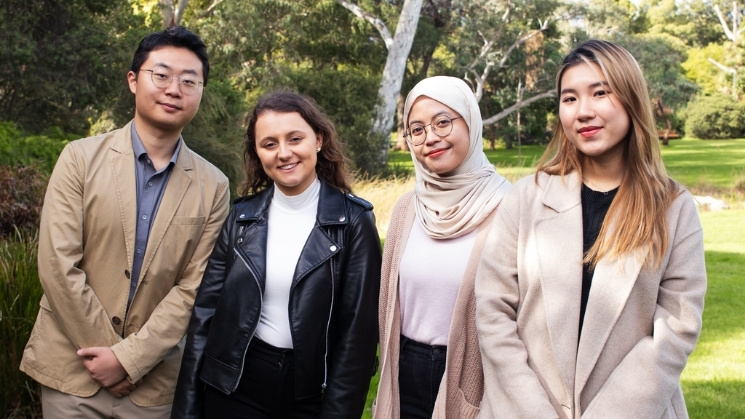 Student ambassadors enjoying Melbourne parklands