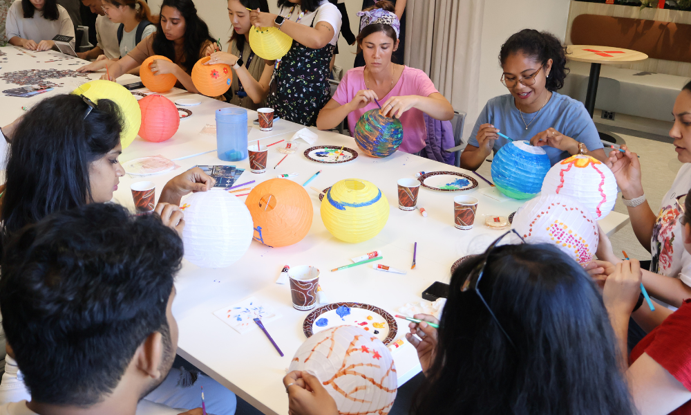 a group doing arts and craft