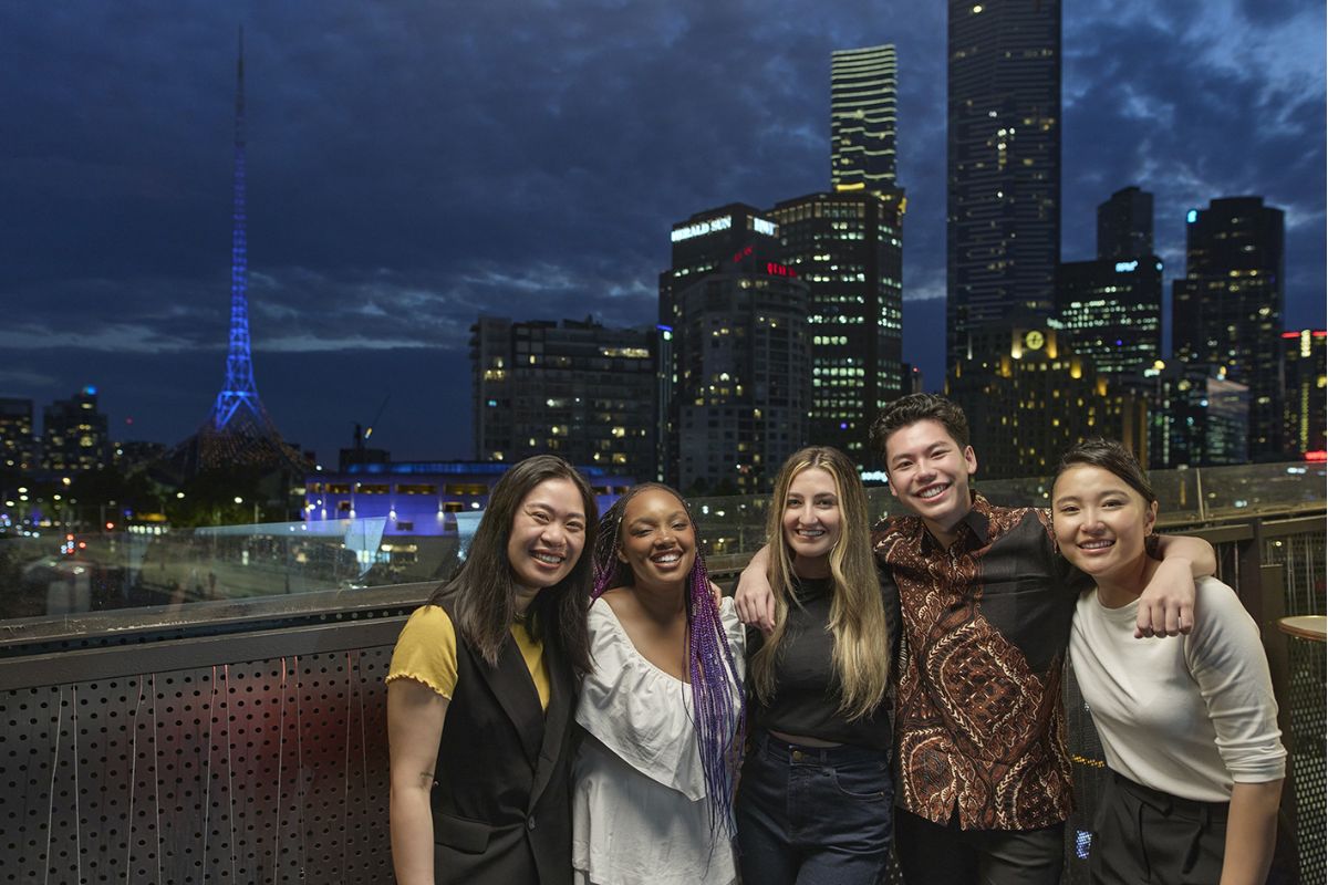 Students in Melbourne city on a night out